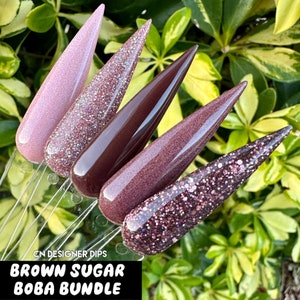 Brown Sugar Boba Bundle dip powder, dip powder for nails, nail dip, dip nail, glitter dip powder, dip powders, dip nail, nail, nails image 8