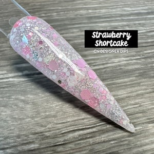Strawberry Shortcake- dip powder, glitter dip powder, dip powder for nails, nail dip powder, dip nail powder, acrylic, nail dip, nails