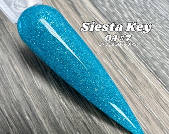 Siesta Key OA7- dip powder, dip powder for nails, acrylic, summer, teal, shimmer
