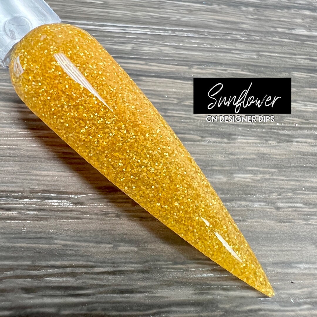Sunflower Dip Powder, Dip Powder for Nails, Nail Dip, Glitter Dip Powder, Yellow Dip Powder