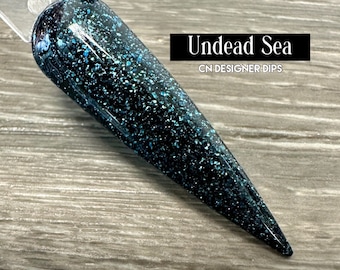 Undead Sea- dip powder, dip powder for nails, acrylic, black, shimmer