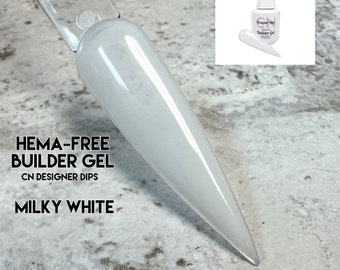 MILKY WHITE Builder Gel- HEMA Free, builder gel, builder gel in a bottle, builder gels, bgiab, biab, nails, gel nails, gels, gel nails, gel