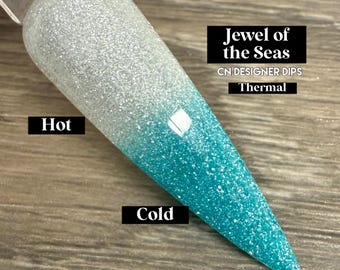 Jewel of the Seas- Tauchpulver, Tauchpulver für Nägel, Acryl, Teal, Schimmer, Farbwechsel, thermisch