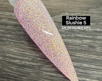 Rainbow Slushie 5- dip powder, dip powder for nails, acrylic, nails, pink, glitter