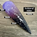 Archive of Ashes- dip powder, for nails, acrylic, purple, black, silver, thermal, color changing, flake, foil product logo