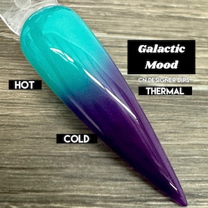 Galactic Mood- dip powder, thermal dip powder, dip powder for nails, mood nails, acrylic, acrylics, acrylic nail, nails, dip nail, thermal