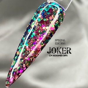 Joker- dip powder, glitter dip powder, dip powder for nails, nail dip powder, dip nail powder, nail dip, dip nails, nail dipping powder