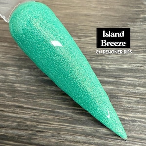 Island Breeze- Tauchpulver, Tauchpulver für Nägel, Nagel-Tauchpulver, Nagel-Dip, Nagel-Tauchen, Dip-Pulver, Acryl, Nägel, Dip, Schimmer, Petrol, Grün