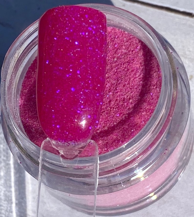 Pink Ice Dip Powder Hot Pink Pink Dip Powder Glitter Dip Etsy