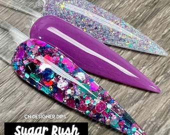 Sugar Rush Collection- dip powder, dip powder for nails, dip nail, nail dip, purple, chunky, nails, acrylics, acrylic, glitter, nail, dip