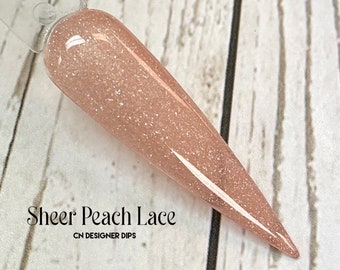 Sheer Peach Lace- dip powder, dip powder for nails, nail dip powder, nail dip, dip nail, dip powders, dip nail powder, acrylic powder