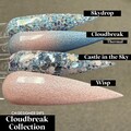 Cloudbreak Collection- dip powder, dip powder for nails, dip nail, nail dip pink, blue, acrylic, glitter, nails, nail, dip, thermal product logo