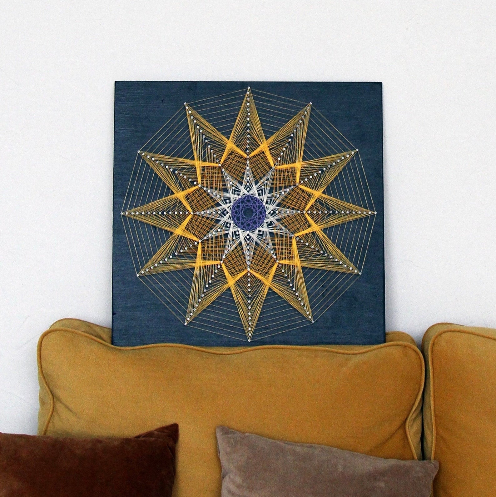 Mandala Wall Hanging String Art Geometric Large Wall Decor Etsy