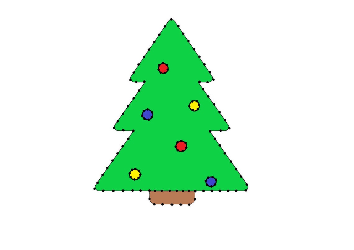 DIY String Art Christmas tree template for digital download Etsy