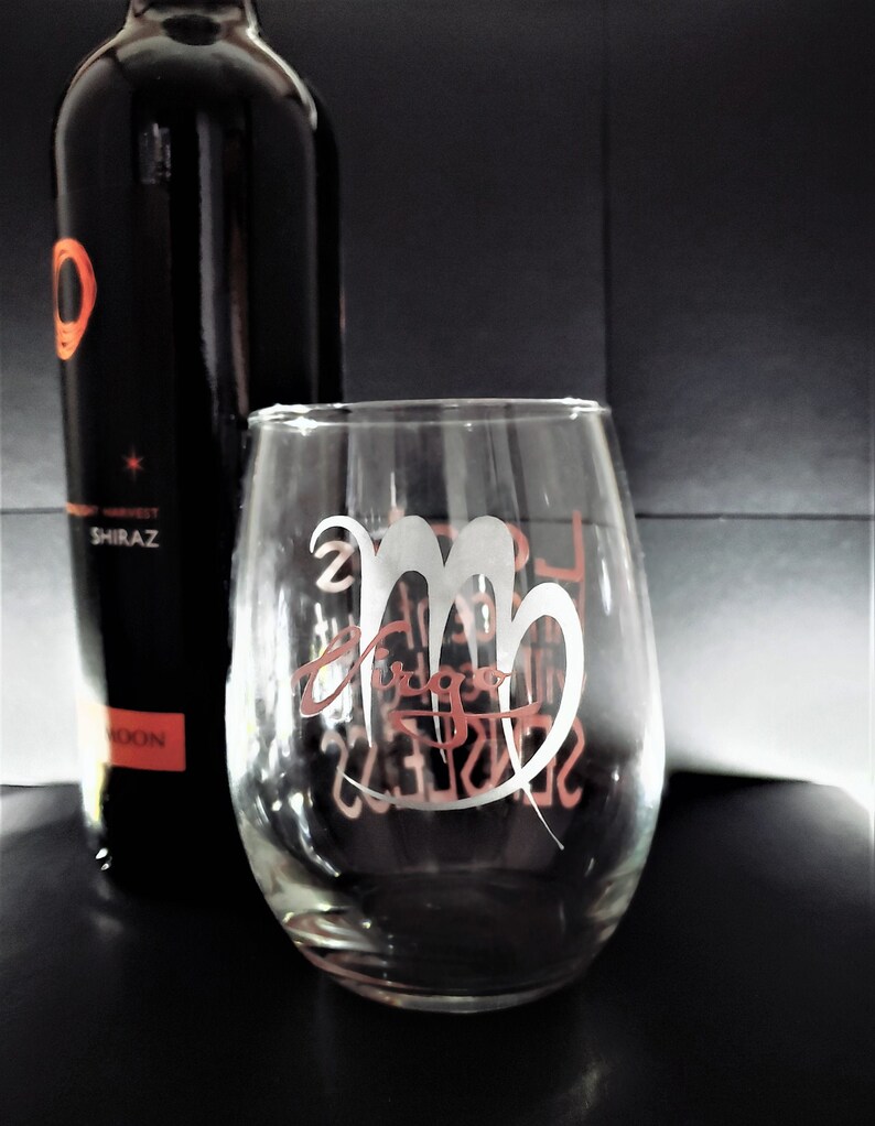 Stemless Wine Glass Virgo Wine Glass 20.5oz Wine Glass Virgo Etched Stemless Wine Glass No Duplicates ONLY ONE Sarcasm Wine Glass