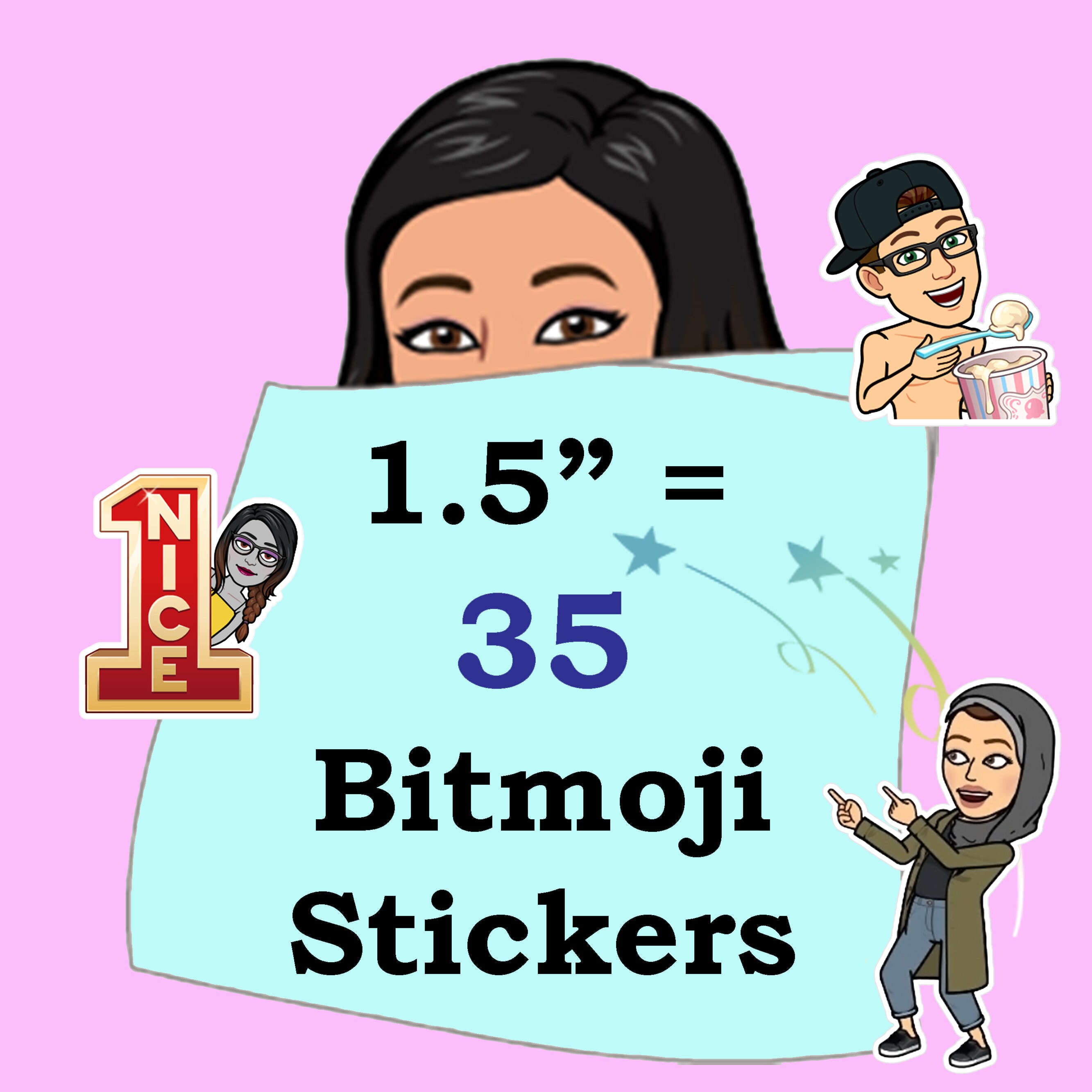 Custom Bitmoji Sticker Premium Bitmoji Sticker Bitmoji Gift Etsy