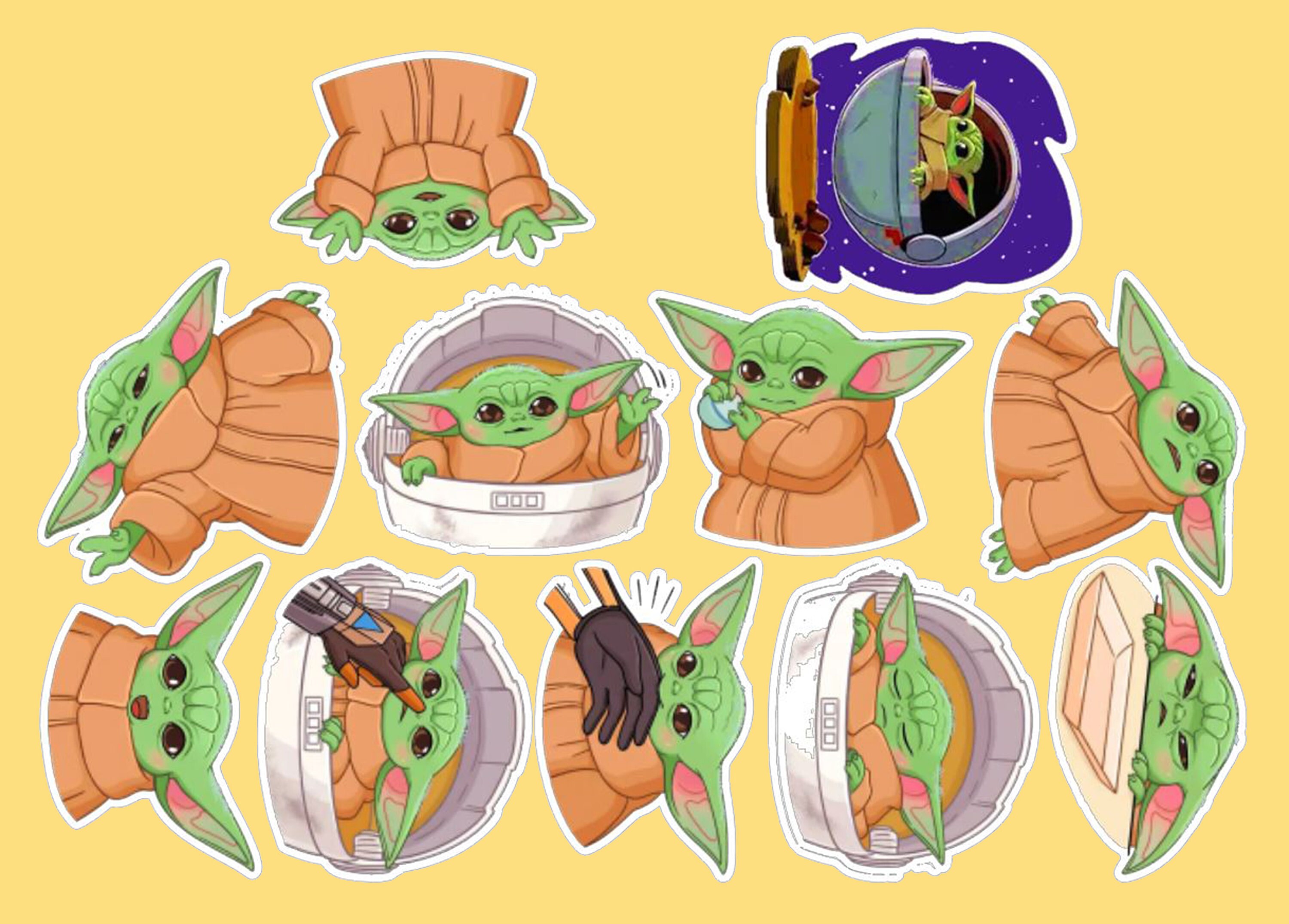 Premium Grogu Stickers Baby Yoda Sticker the Child Sticker Etsy Canada