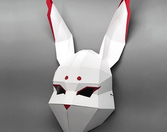 Moon Rabbit | Full Face Mask - DIY papercraft PDF templates