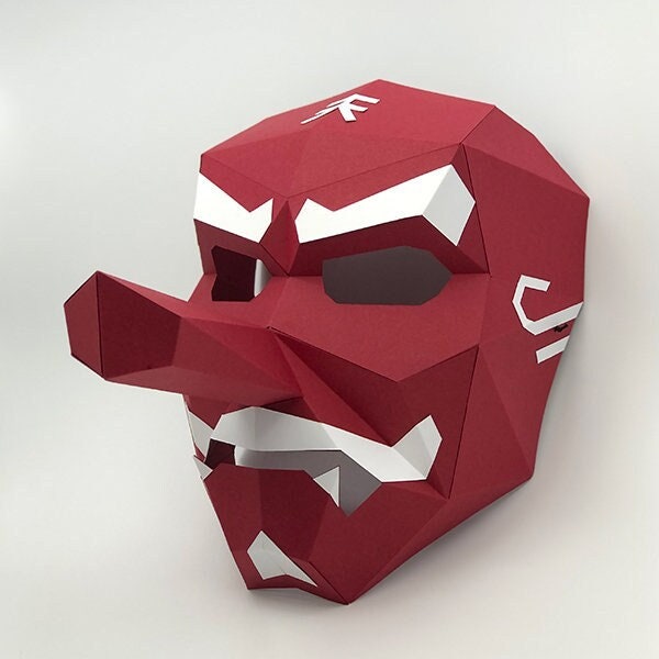 Daitengu | Hanataka Tengu Full Mask - DIY papercraft PDF templates