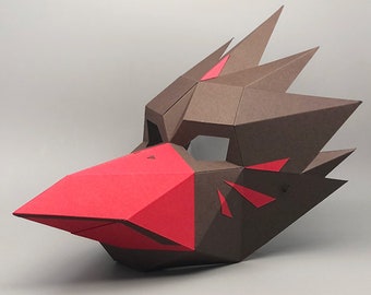 Crow Tengu / Karasu Full Mask - Manualidades en papel DIY (descarga de plantilla PDF)