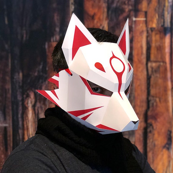 Kitsune Half Face Mask - The Demon Fox