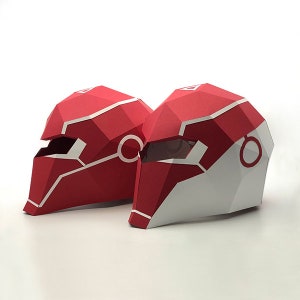 Máscara de Guardián / La Máscara de Cabeza de Arcángel - Plantilla PDF de papercraft de baja poli DIY / 2 estilos