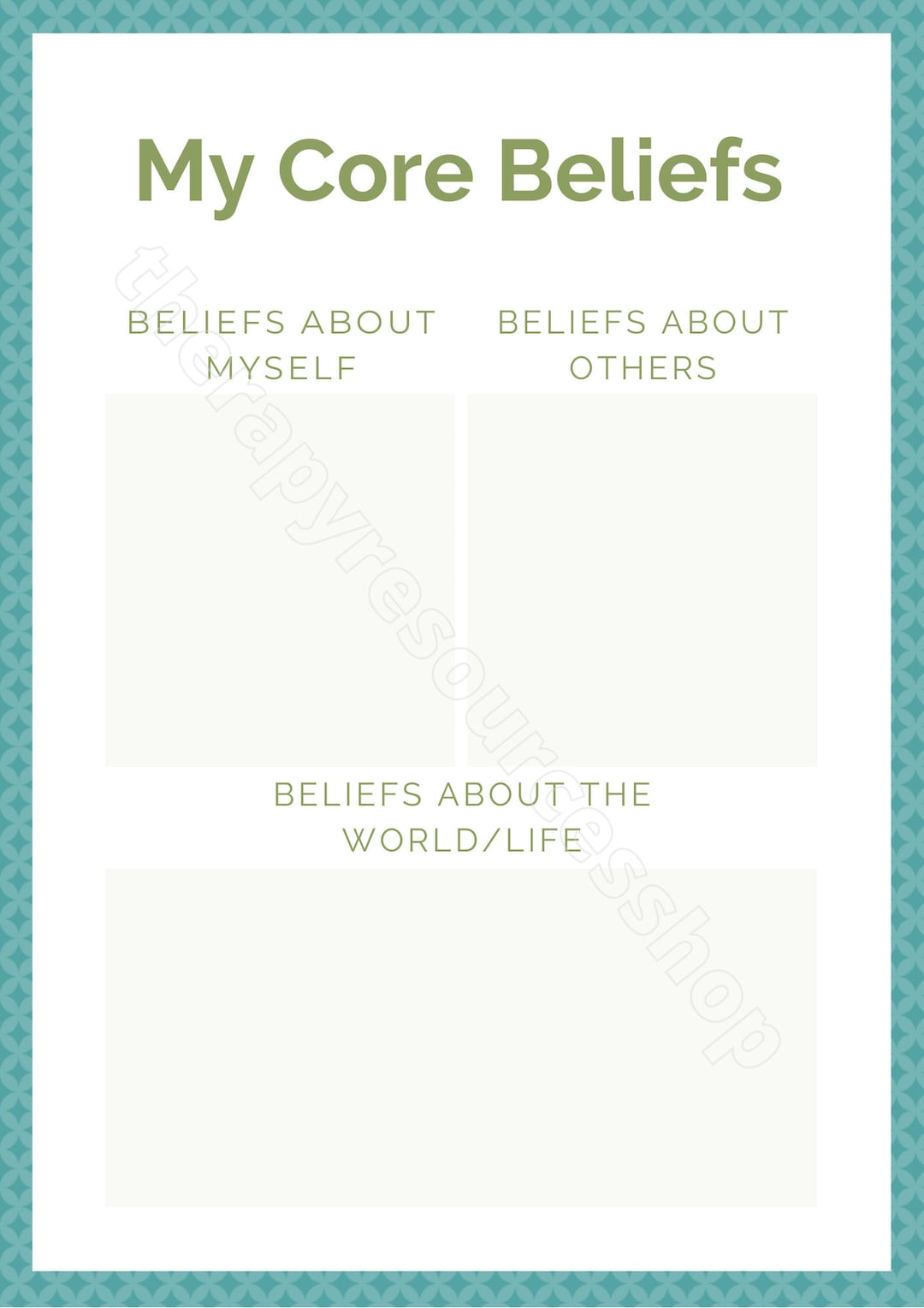 Core Beliefs Worksheet Self/others/world PDF Printable Worksheet Core Beliefs Worksheet Self/others/world PDF Printable Worksheet