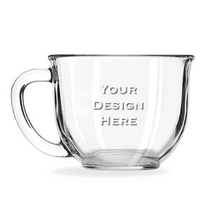 Custom Etched 16 oz Glass Coffee Mug – Personalized Gift for Coffee Tea Beer Lovers