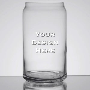 Custom Etched 16oz Can Glass. Personalized Beer Can Glass. Small and Large Orders. Gift / Wedding Favor / Bridesmaid