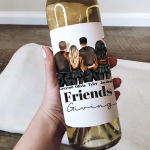 Custom Friendsgiving Wine Label, Personalized Wine Label, Thanksgiving Wine Label, Friends Giving Wine Label