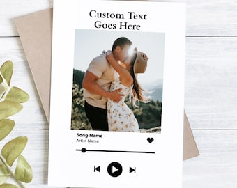 Personalized Photo Card, Custom Photo, Song Card, Music Card, Personalized Birthday Card, Anniversary Card, Girlfriend Card, Birthday Card