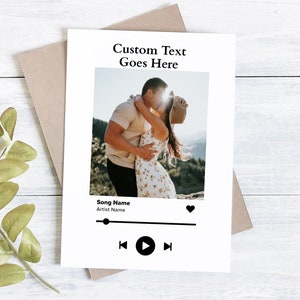 Personalized Photo Card, Custom Photo, Song Card, Music Card, Personalized Birthday Card, Anniversary Card, Girlfriend Card, Birthday Card