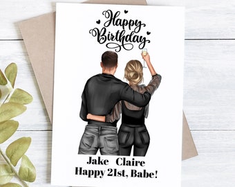 Personalized Birthday Card, Couple Birthday Card, Birthday Card, Card for him, Custom Birthday Card, Boyfriend Card, Girlfriend Card