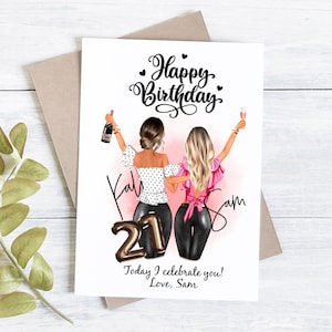 Personalized Birthday Card, Best Friend Birthday Card, Birthday Card, Card for her, Custom Birthday Card, Best Friend Print