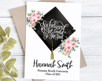 Personalized Graduation Card, Custom Graduation Card, Graduate Gift, Grad Gift for Her, Graduation Card, Gift for Her