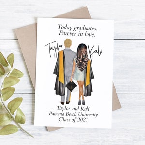 Personalized Graduation Card, Couples Graduation Card, Graduate Card for Him, Graduation Gift, Graduate Card, 2021 Graduation Card