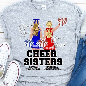 Personalized Cheer Sisters Shirt, Cheer Shirt, Cheerleading Shirt, Cheer Gift, Senior Mom, Sister Shirt, Cheer Sisters, Cheer Mom Shirt