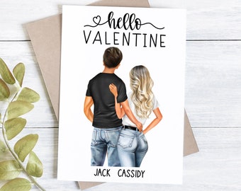 Personalized Valentine's Day Card, Couple Valentine Card, Valentines Card, Card for him, Boyfriend Card, Girlfriend Card, Husband Card