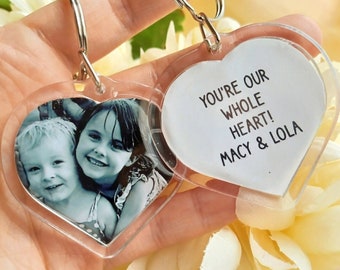 Custom Photo Heart Keychain, Custom Keychain, Mother Keychain, Mother's Day Gift, Grandmother Keychain, Gifts for Mom