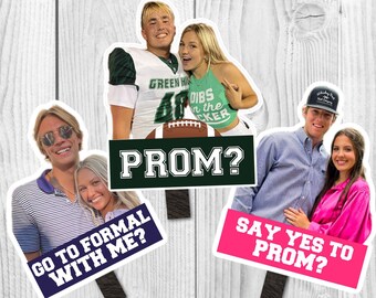 Custom Prom Huge Head on Stick, Photo Cutout, Prom Question, Ask to Prom, Prom Sign