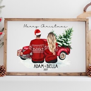 Personalized Christmas Couple Print, Couple Christmas Print, Boyfriend Print, Girlfriend Print, Christmas Couple Print, Custom Couple Gift
