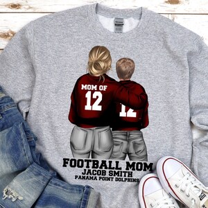 Personalized Football Sweatshirt, Football Mom Sweatshirt, Football Shirt, Football Gift, Personalized Football, Senior Mom, Football Shirt