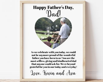 Custom Father's Day Print, Personalized Father's Day Print, Father's Day Gift, Custom Dad Gift, Dad Photo Gift, Dad Print