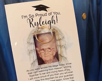 Graduation Memorial Keychain, Graduation Gift, Custom Graduation Gift, Memorial Graduate, Class of 2022, Gift for the Grad
