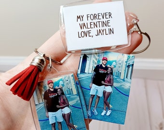 Custom Valentine Photo Keychain, Photo Keychain, Custom Couple Keychain, Girlfriend Gift, Boyfriend Gift, Valentine's Day Gift