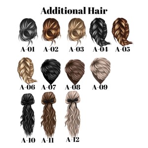 May include: A selection of 12 different hairstyles for a digital illustration. The hairstyles are labeled A-01 through A-12.