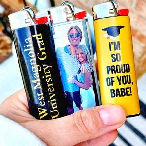 3 Custom Wraps Graduation Message and Photo Lighter Wraps-NO LIGHTER INCLUDED, Photo Lighter Sleeves, Custom Photo Gift, Boyfriend