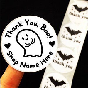 Custom Spooky Small Business Thank You Stickers, Packaging Stickers, Thank You Stickers, Thanks for Supporting My Small Business, Ghost