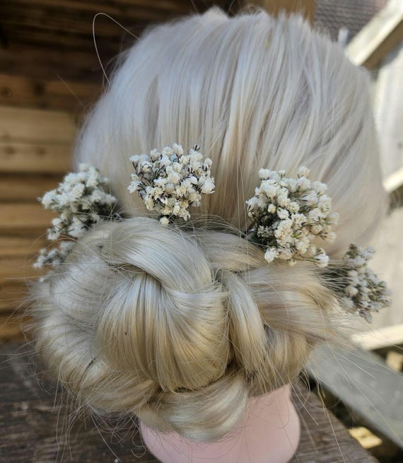 Baby\'s Breath Wedding Hair - Etsy Babys Breath Flower Hair Comb Floral Hair Piece Wedding Hair  main image 4