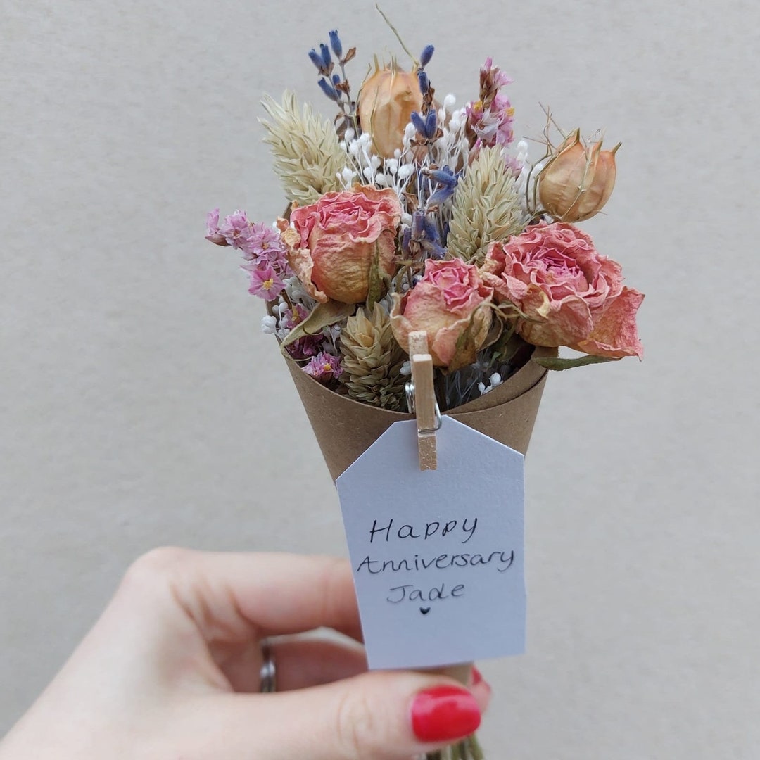 Personalised Girlfriend/wife Gift flower Gift Personalised Personalised Anniversary Gift Dried ...